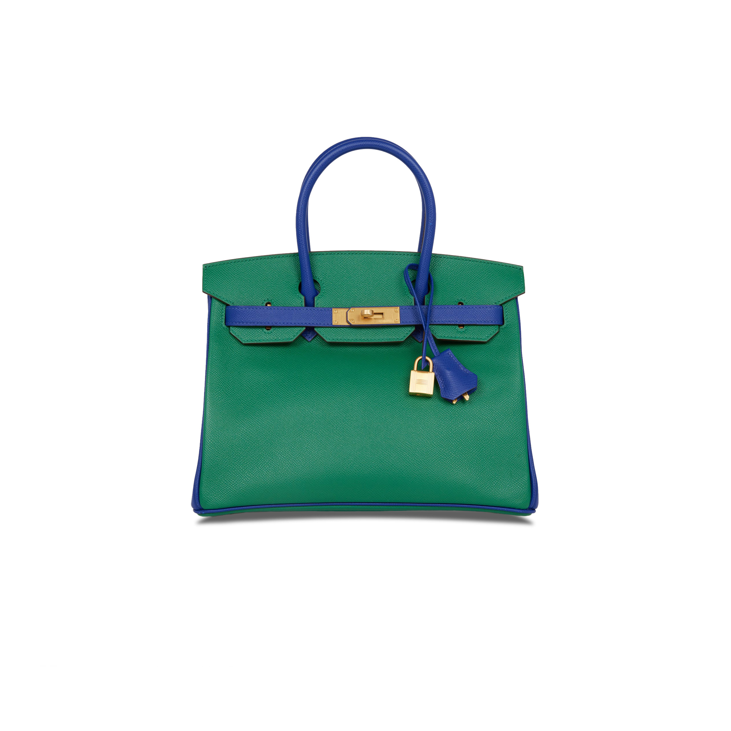 HERMÈS BIRKIN 35 EPSOM MALACHITE GREEN AND AQUA BLUE BAG H028368CK6Z (25*20*13cm)